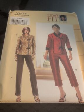 Vintage Vogue Pattern V7885 Plus Sz Cropped Pants Jacket Set by Sandra Betzina